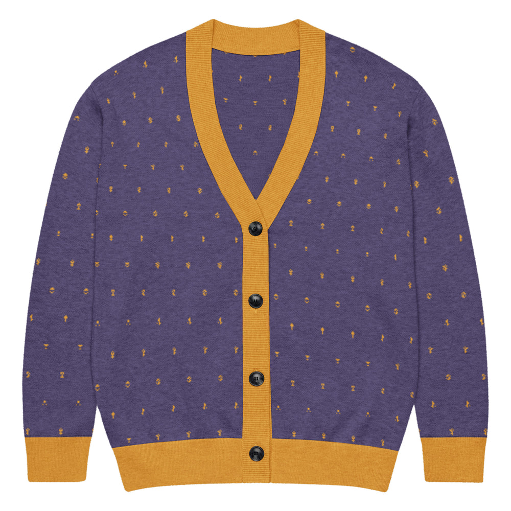 Darbar — Violet & Gold Buti Knit Cardigan — view 9