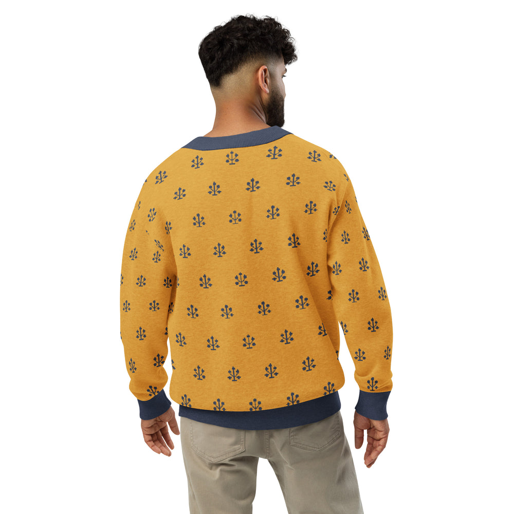 Jahangir — Saffron Buti Jacquard Knit Cardigan — view 22
