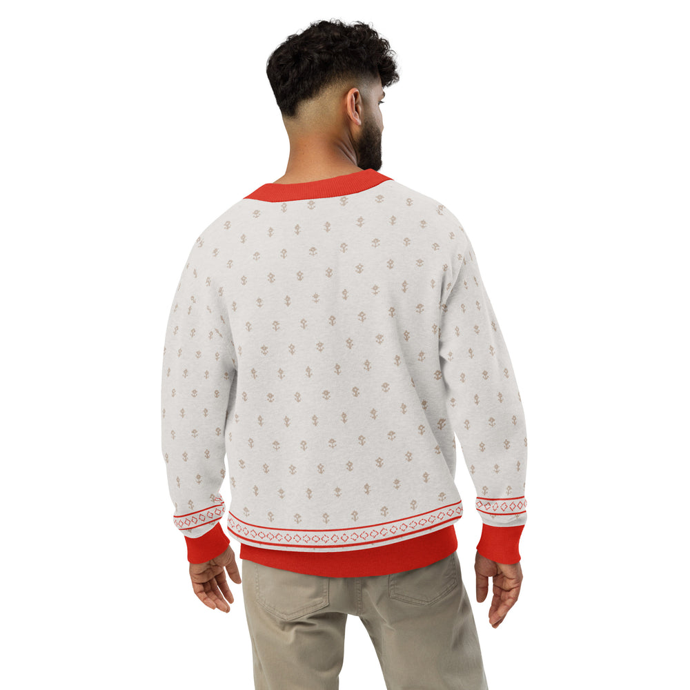 Shah Shuja — Ivory Buti Jacquard Knit Cardigan — view 18
