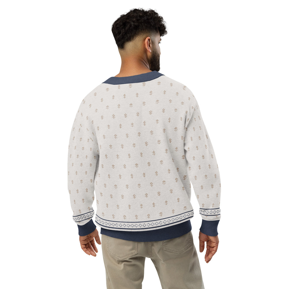 Shah Shuja — Ivory Buti Jacquard Knit Cardigan — view 25