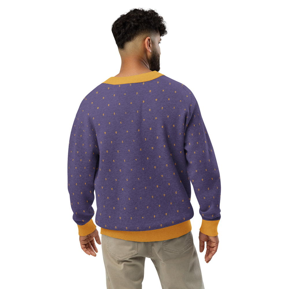 Darbar — Violet & Gold Buti Knit Cardigan — view 12