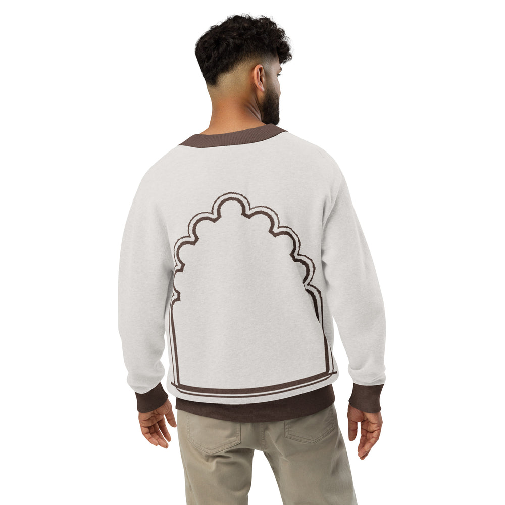 Jharokha — Mughal Arch Jacquard Knit Cardigan — view 9