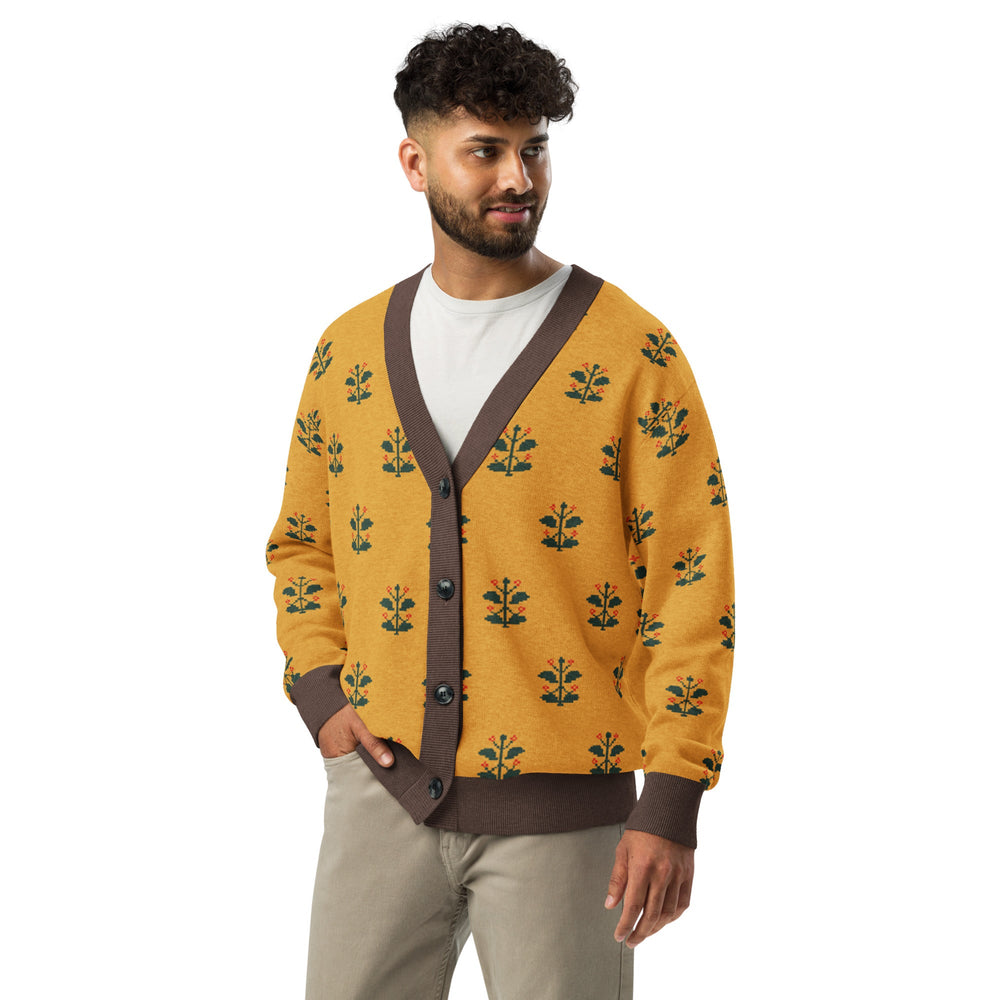 Gold Coat — Mughal Garden Jacquard Knit Cardigan — view 23
