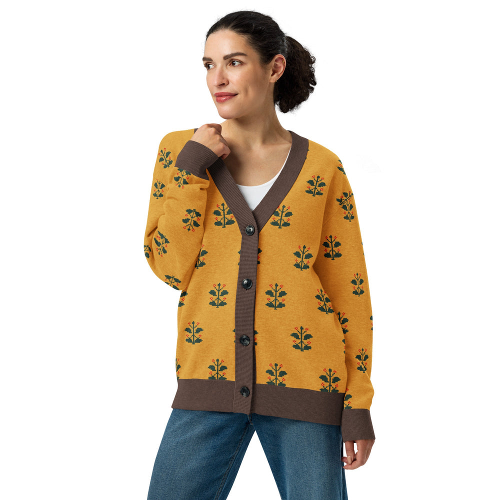 Gold Coat — Mughal Garden Jacquard Knit Cardigan — view 25