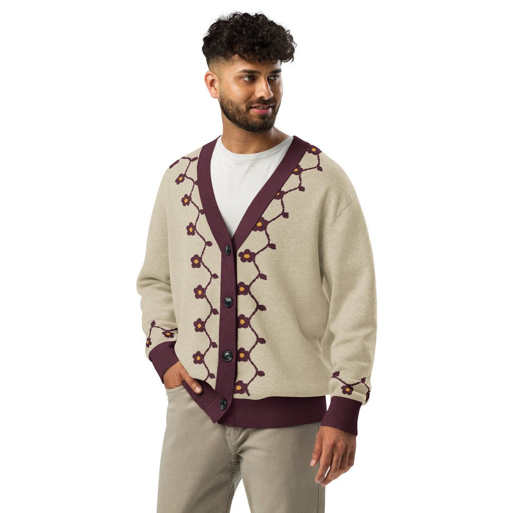 Pietra Dura — Mughal Vine Jacquard Knit Cardigan — view 11