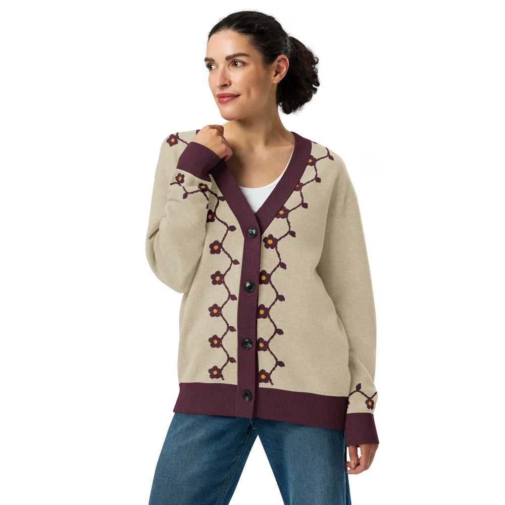 Pietra Dura — Mughal Vine Jacquard Knit Cardigan — view 13