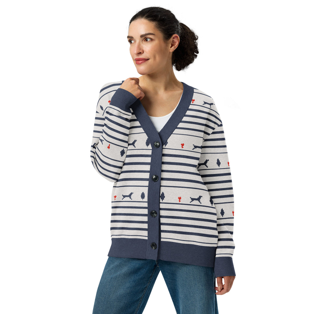 Shikargah — Mughal Hunt Stripe Knit Cardigan — view 13