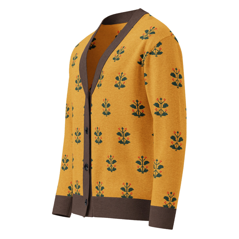 Gold Coat — Mughal Garden Jacquard Knit Cardigan — view 19
