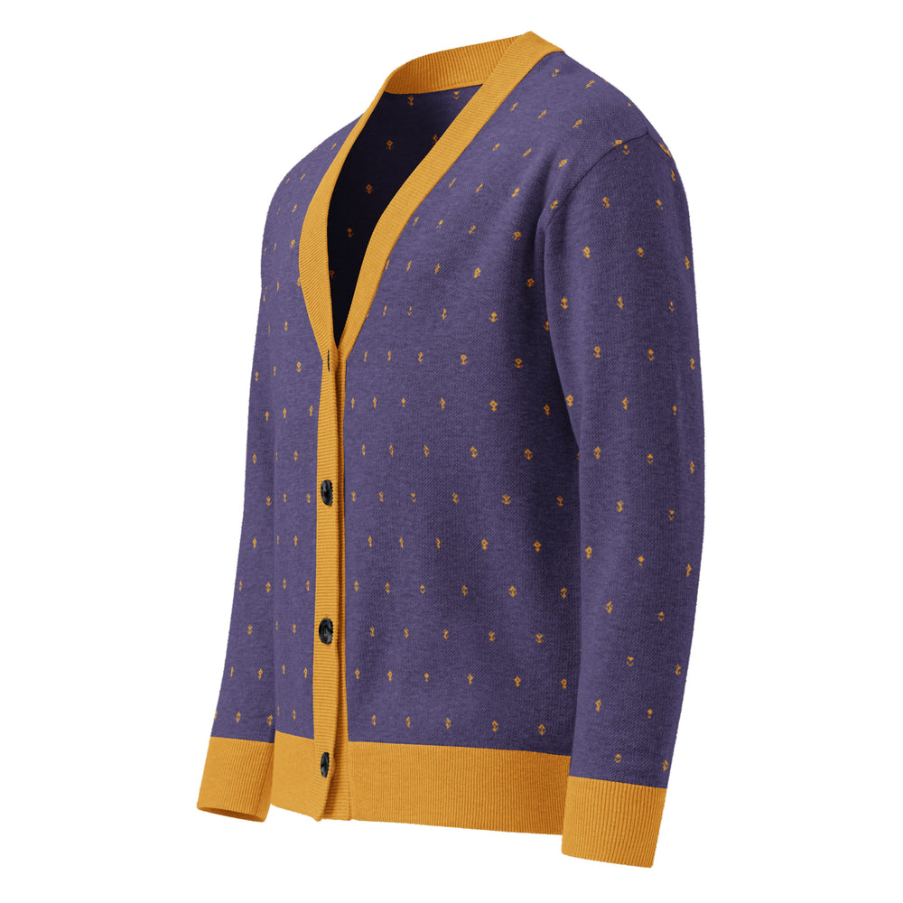 Darbar — Violet & Gold Buti Knit Cardigan — view 5
