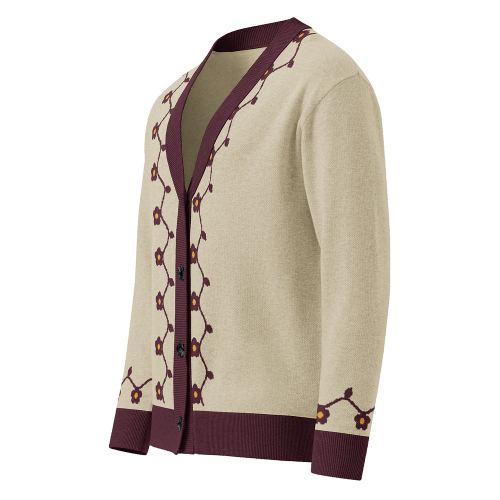 Pietra Dura — Mughal Vine Jacquard Knit Cardigan — view 5