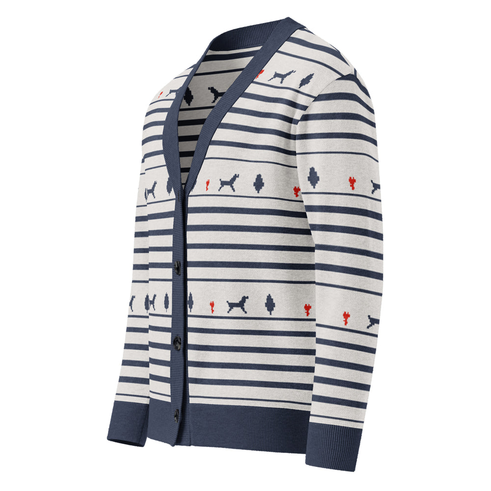 Shikargah — Mughal Hunt Stripe Knit Cardigan — view 5