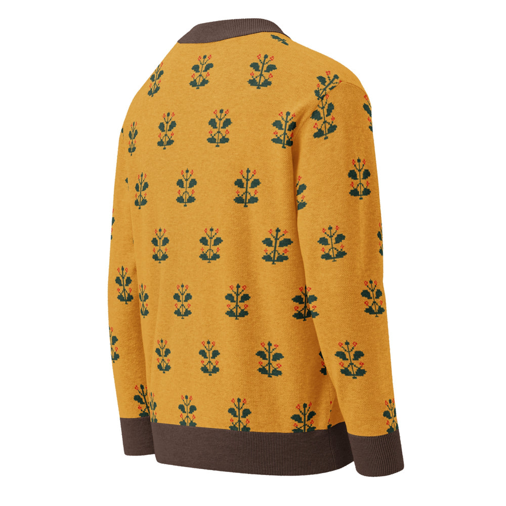 Gold Coat — Mughal Garden Jacquard Knit Cardigan — view 20