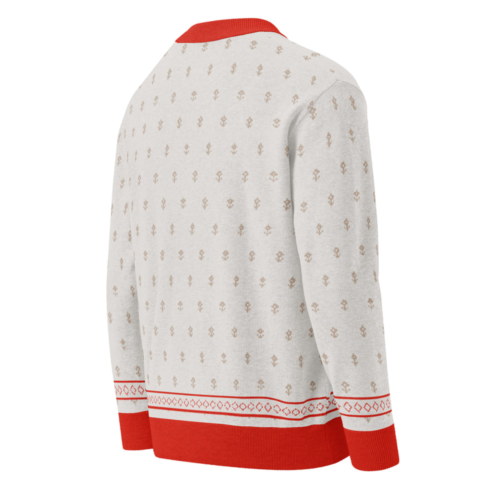 Shah Shuja — Ivory Buti Jacquard Knit Cardigan — view 14