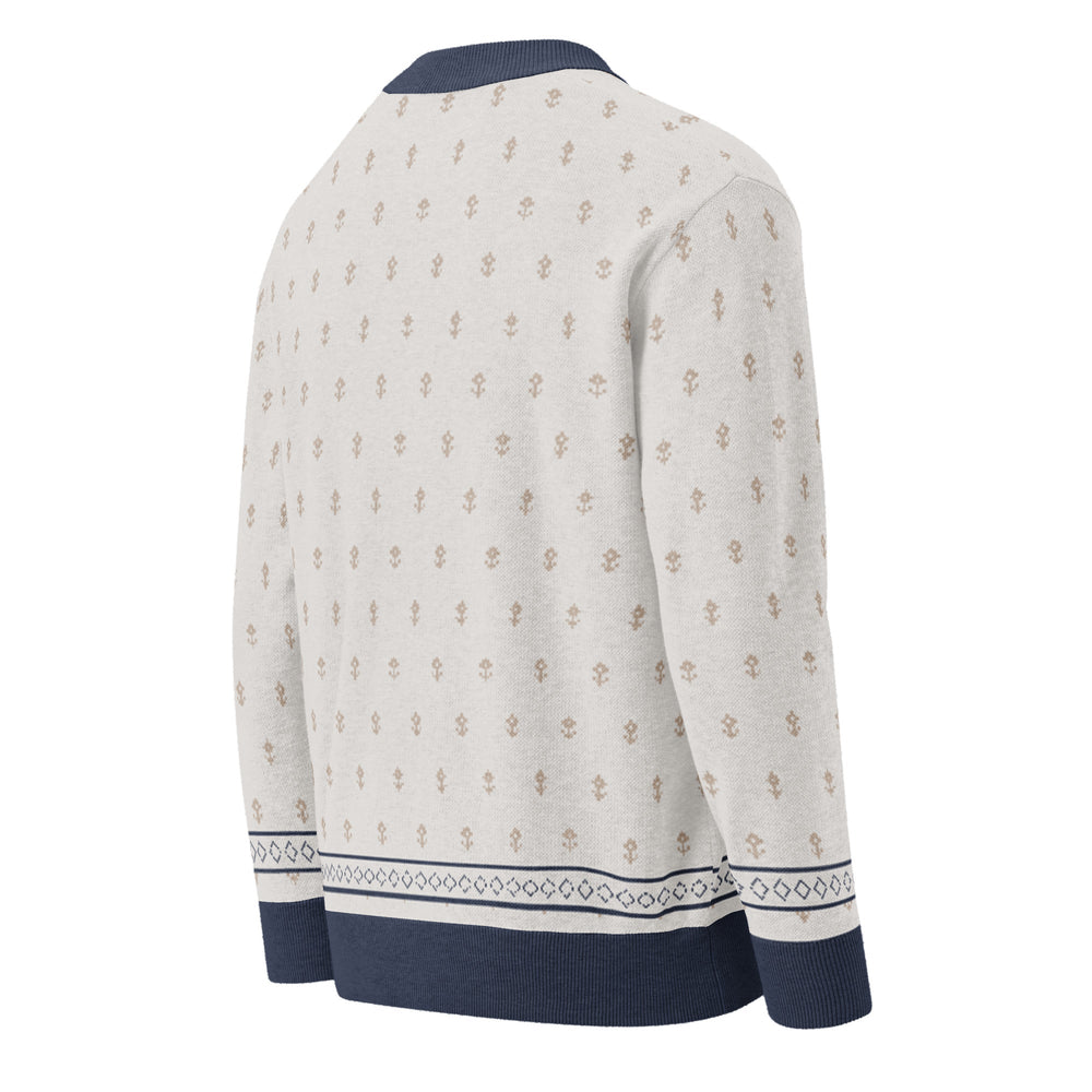 Shah Shuja — Ivory Buti Jacquard Knit Cardigan — view 21