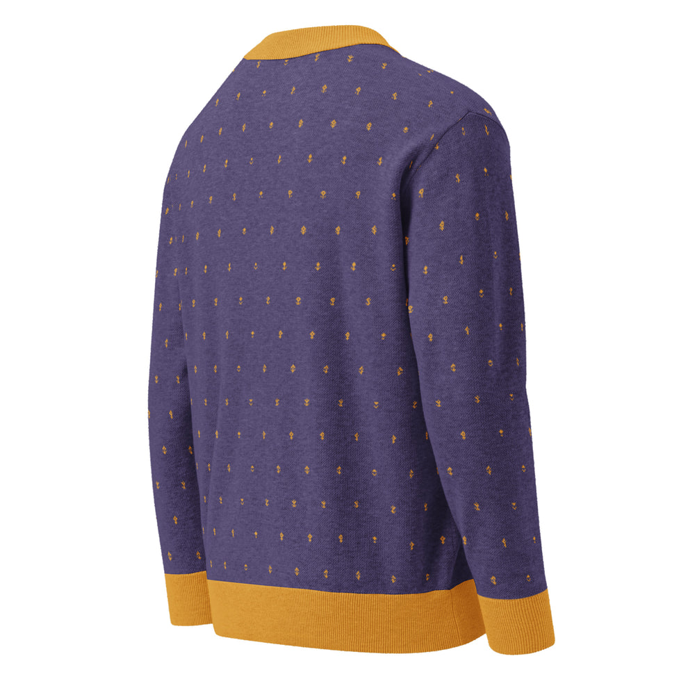Darbar — Violet & Gold Buti Knit Cardigan — view 8