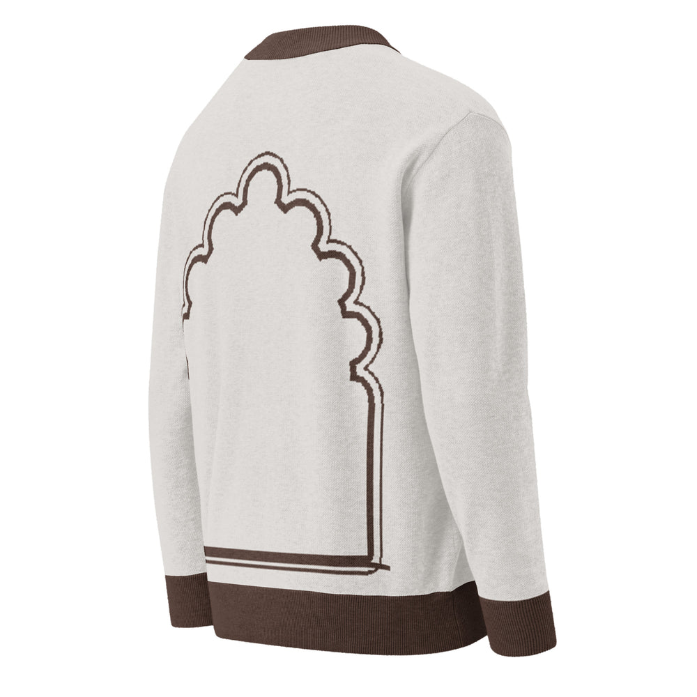 Jharokha — Mughal Arch Jacquard Knit Cardigan — view 5
