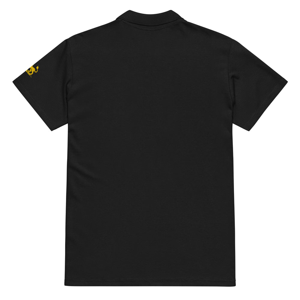 Aurah Living Crest Polo — Gold Embroidery on Black — view 2