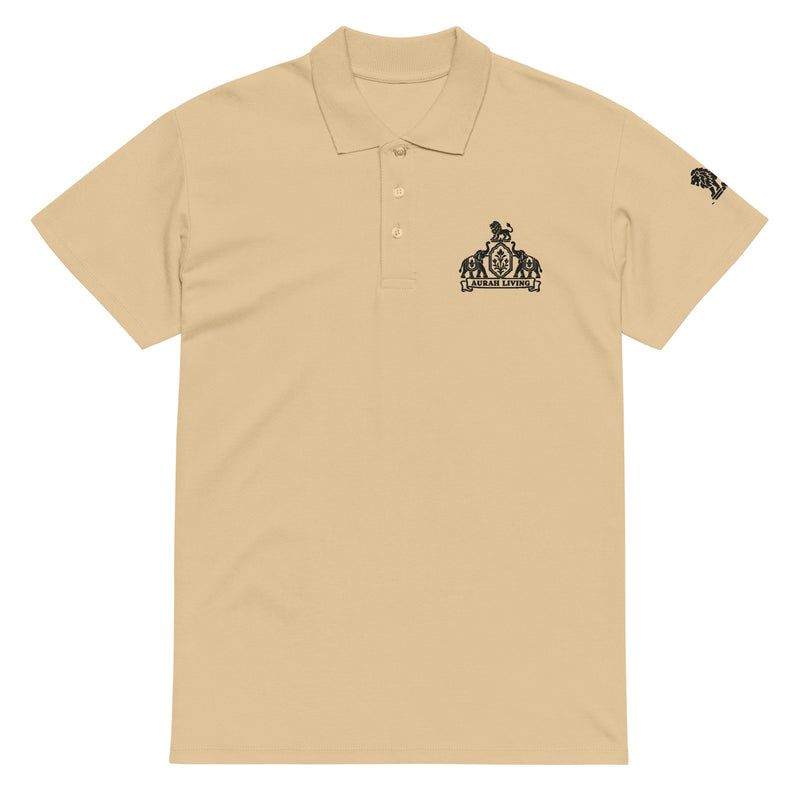 Aurah Living Crest Polo — Embroidered, Sand