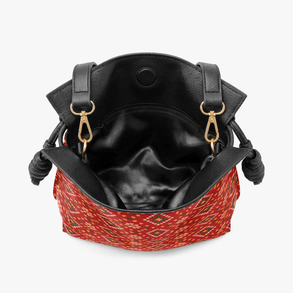 Bandhani — Red & Saffron Drawstring Pouch Bag — view 6