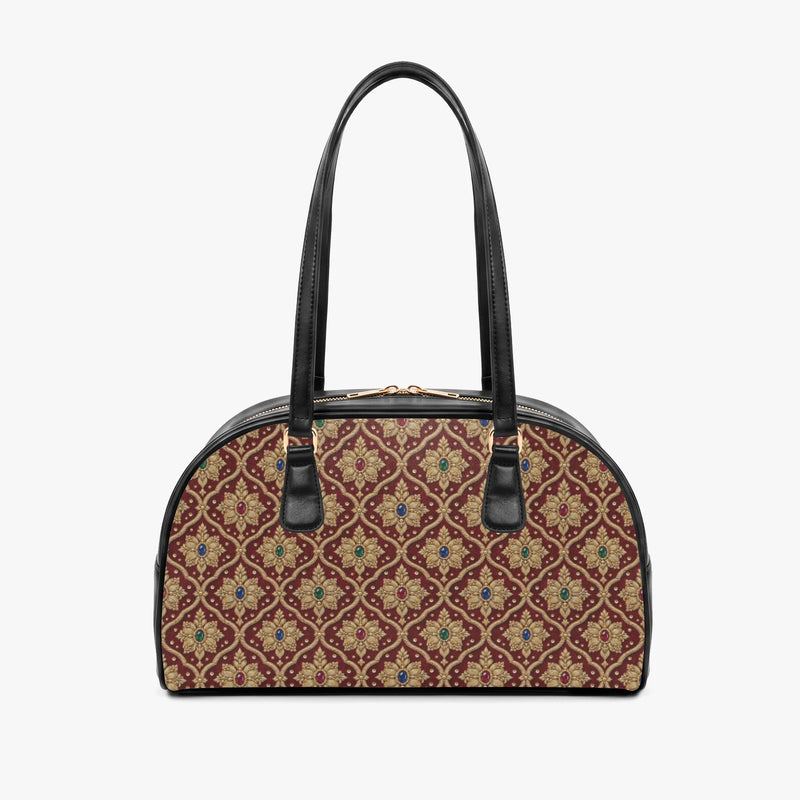 Shahi Zardozi — Wine & Gold Arch-Top Handbag