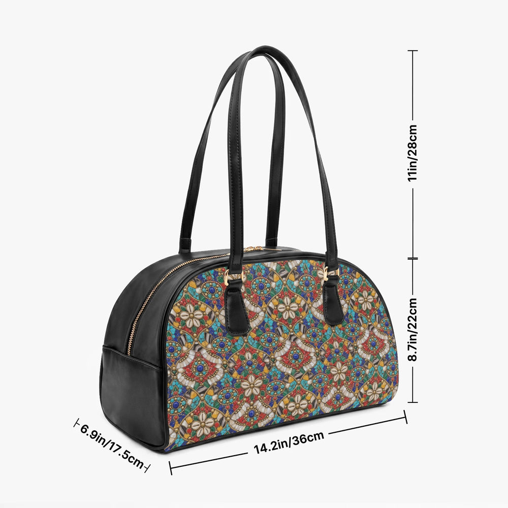 Stone Mosaic — Jewel Tones Arch-Top Handbag — view 3