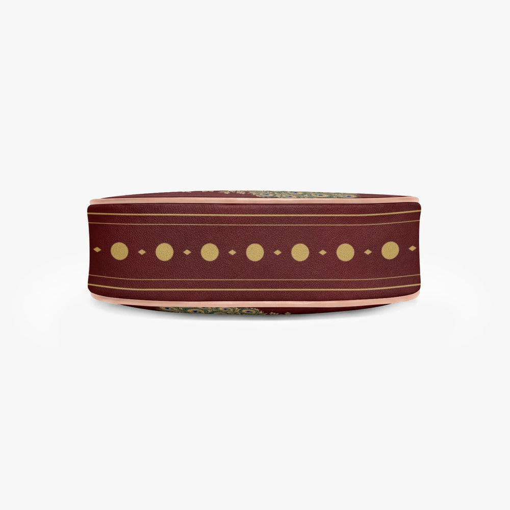 Zardozi Peacock — Maroon & Gold Crescent Shoulder Bag — view 7