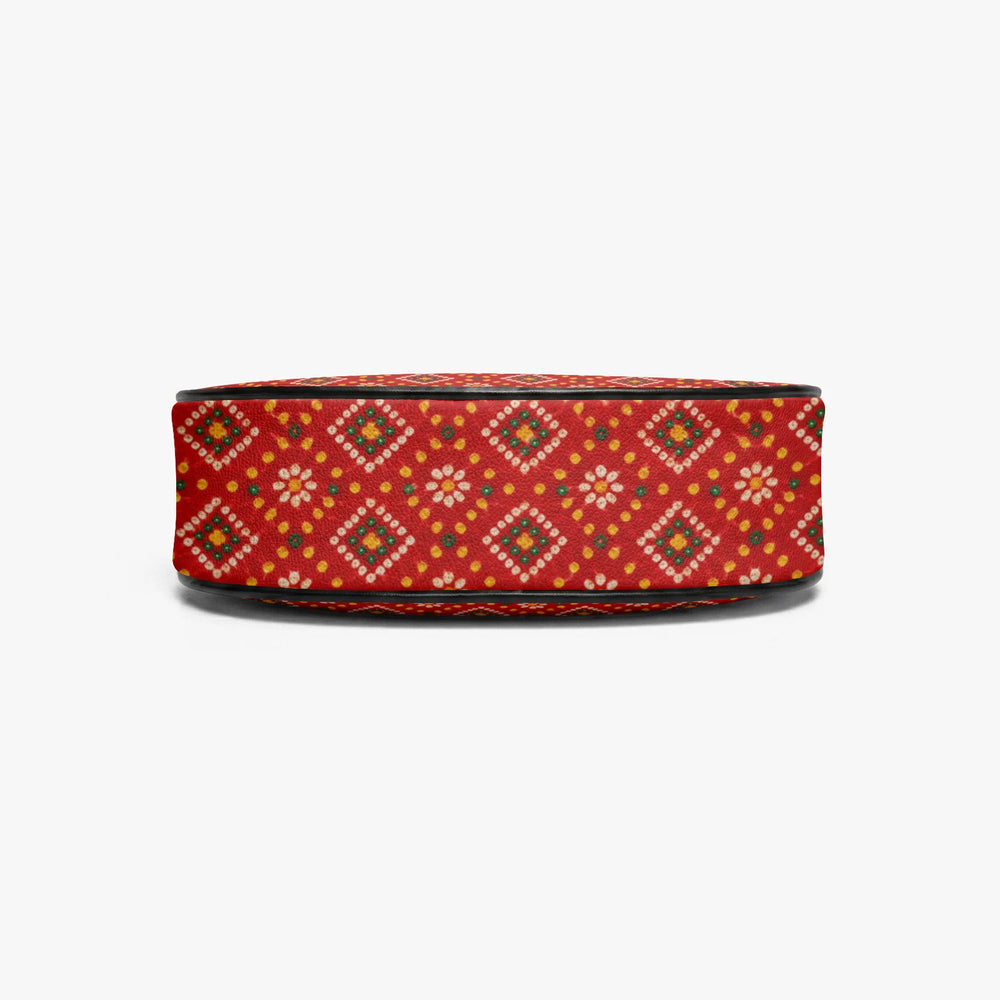 Bandhani — Red & Saffron Crescent Shoulder Bag — view 7
