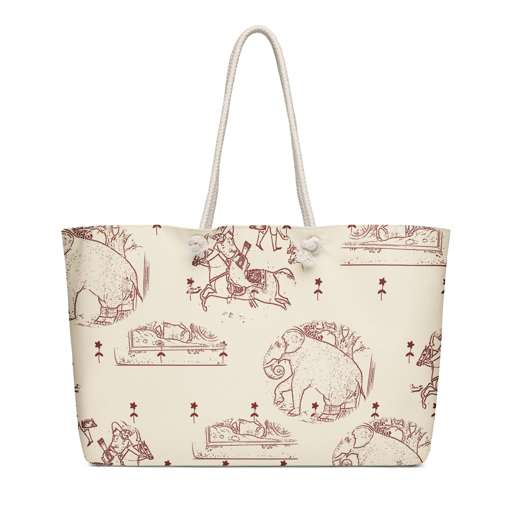 Mughal Toile — Akbarnama Weekender Bag, Mahogany — view 6