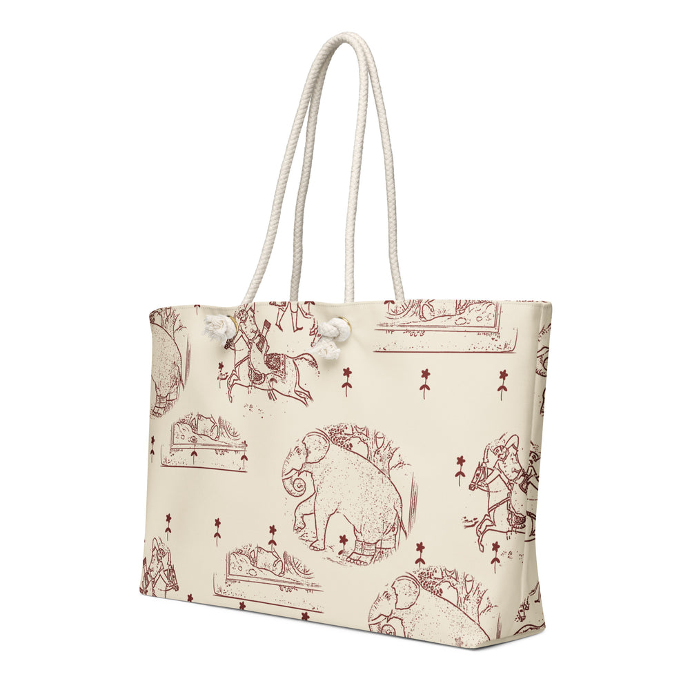 Mughal Toile — Akbarnama Weekender Bag, Mahogany — view 5