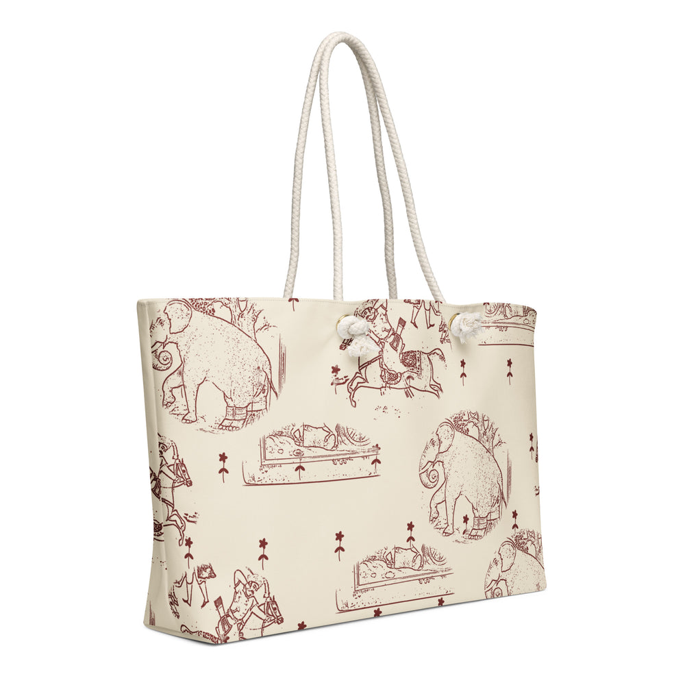 Mughal Toile — Akbarnama Weekender Bag, Mahogany — view 4