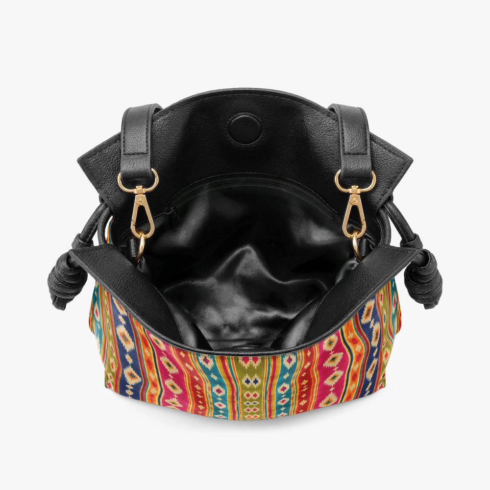 Mashru Ikat — Multicolour Stripe Drawstring Pouch Bag — view 6