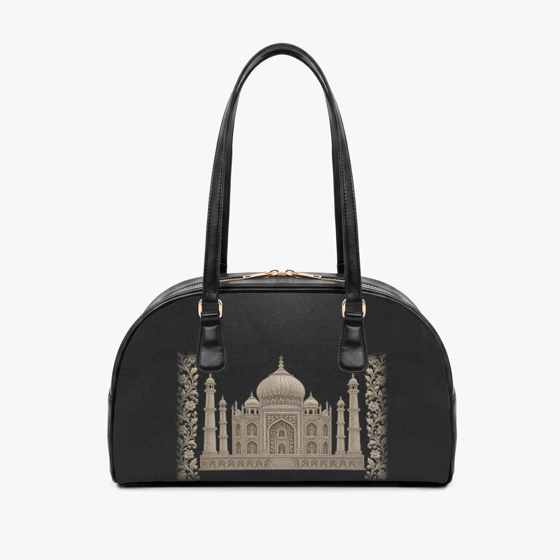 Taj Mahal — Black & Gold Arch-Top Handbag